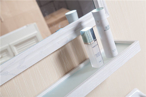 Double Doors Floating Sink Vanity , Wall Mounted Sink Cabinet With Mirror And Shelf