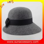 2027 Sun Accessory mix grey wool felt winter mid brim ladies hats ,Shopping