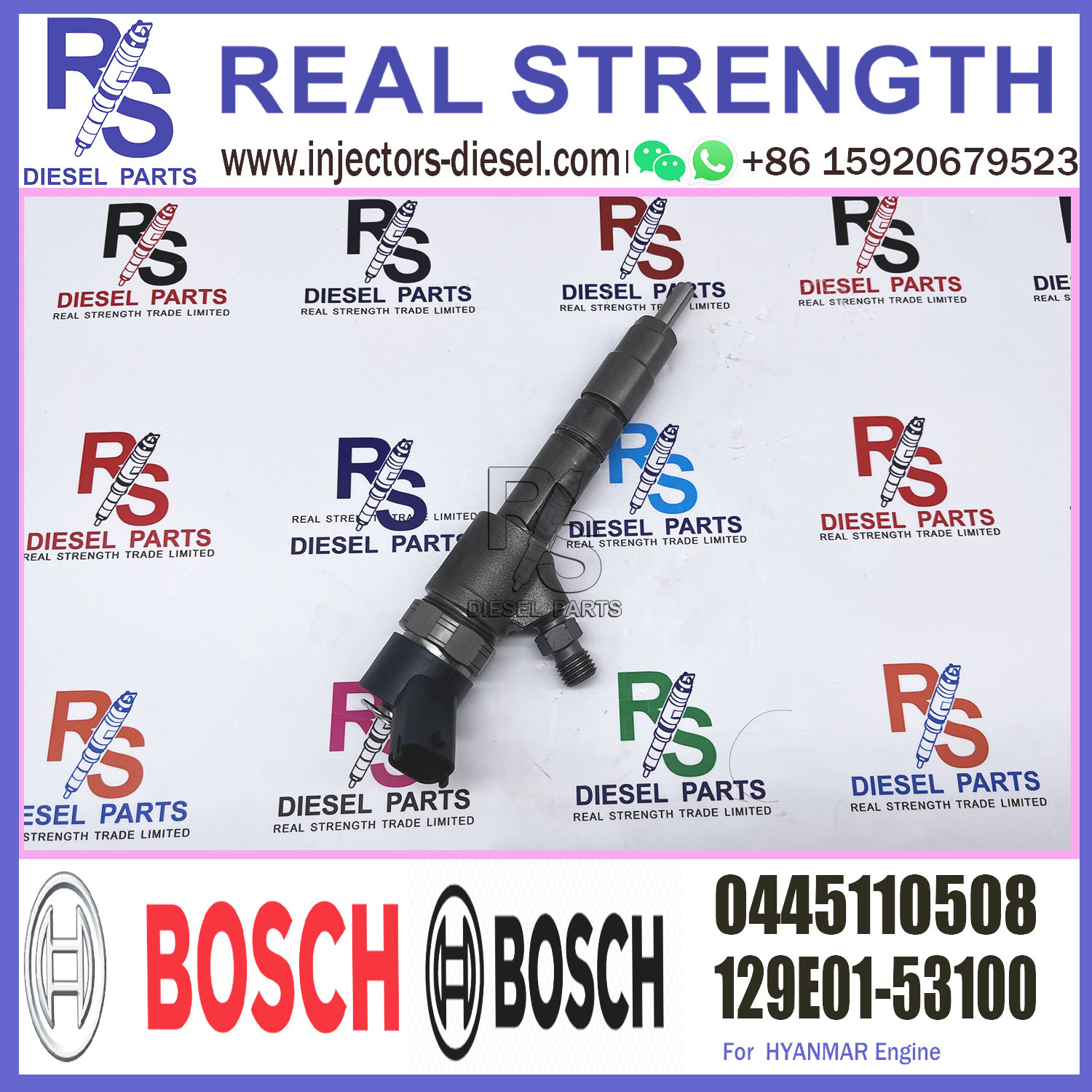Diesel Common Rail Injector 0445110508 129E01-53100 For YANMAR