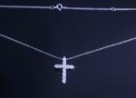 ODM 925 Sterling Silver Neckalce Diamond Cross Pendant Jewelry