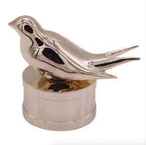 Quality Customized Luxury Bird Design Gold Plating perfume bottle tops Free Sample wholesale