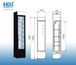 105L Drink Fridge Display Upright Showcase Cooler OEM ODM with Slim Door