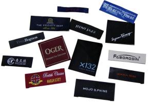 Quality 50D Polyester Yarns Clothing Woven Labels custom color size For Clothes / Gifts wholesale