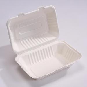 Quality 9 X 6In Sugarcane Bagasse Clamshell Biodegradable Disposable Lunch Box wholesale