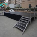 6061-T6 Aluminum Leg Wooden Stage Platform 750kg/Sqm