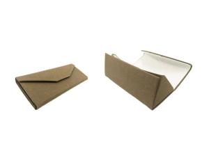 Quality Recycle Kraft Paper Triangle Folding Eyeglass Case Sunglasses Case Box wholesale