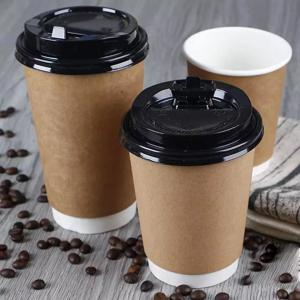 Quality Customized Take Away Hot Coffee Disposable Paper Cups Double Wall 380ml wholesale