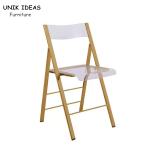 Gold Stainless Steel Frame Transparent Acrylic Chair Folding Wedding Chair For