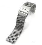 Butterfly Buckle Stainless Steel Watch Band , 24mm Metal Watch Strap