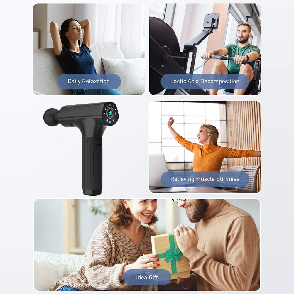 Cordless 30 Speeds Deep Tissue Hand Massager LED Touch Screen Low Noise 2500mAh