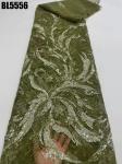 Latest fashionable aso ebi beaded lace wedding dress with shiny beaded Europe