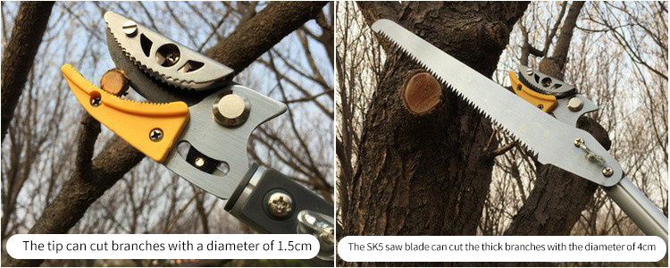 Telescopic Long Hand High Reach Tree Loppers Garden Trimming Scissors 350G
