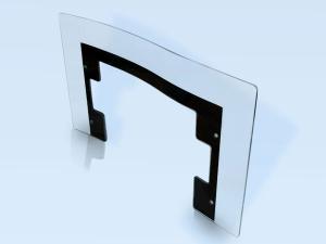 Quality Transparent Glass Oven Hood , Range Hood Glass with Two Radian wholesale