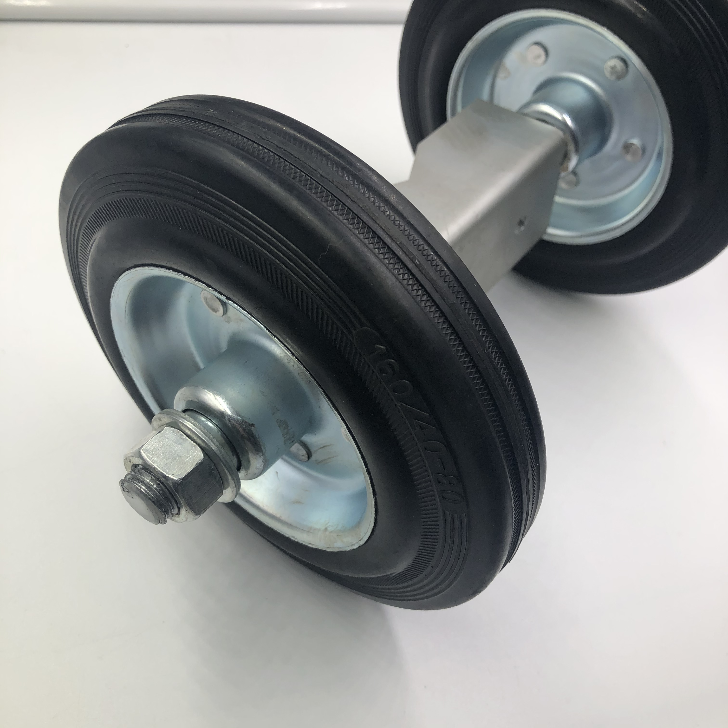 Black Metal Caster Tire Wheel for Universal Mount Gate in Fencing and Trellis Gates