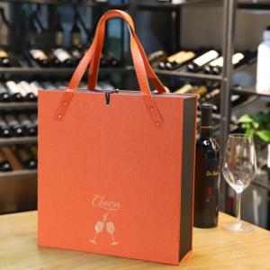 Quality Custom High End Wine Gift Box Empty Double Wine Packaging Boxes Leather Box wholesale