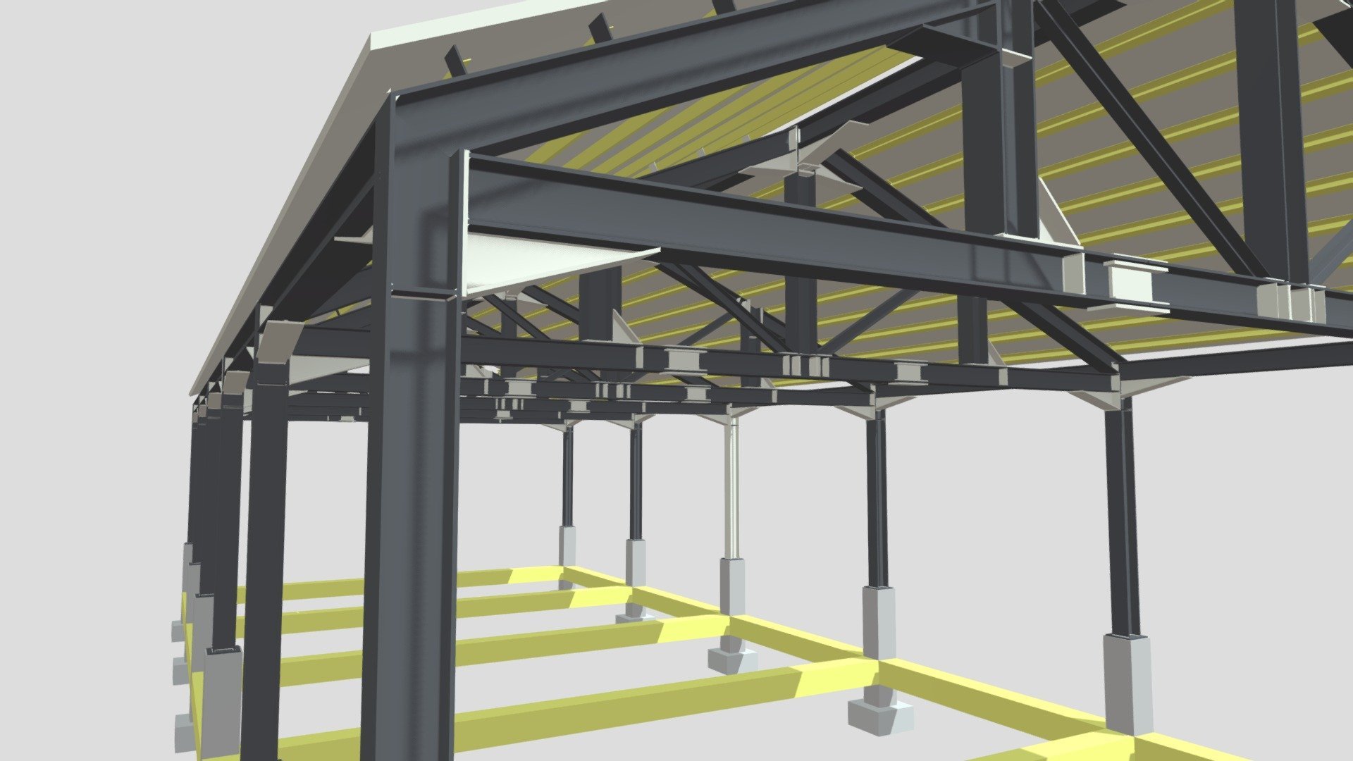 Painted Galvanized Multi Storey Steel Building Steel Frame Workshop Kit ODM