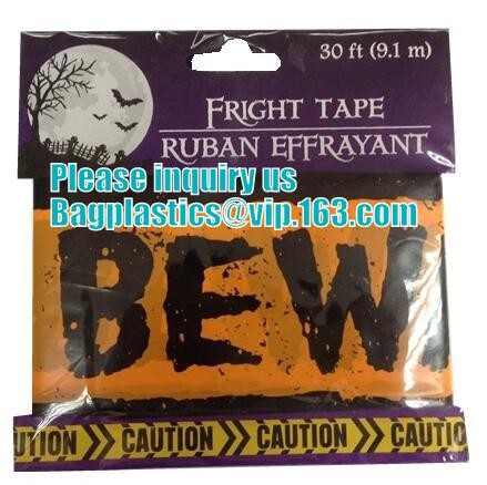 Halloween Caution Tape , Custom Printing Caution Tape Halloween Banner,Halloween Caution Tape zebra tape bagease pack