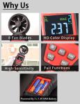 3x1.5V AAA Batteries Portable Anemometer Digital