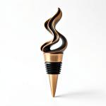 Abstract Metallic Wine Stopper Artistic Flowing Design