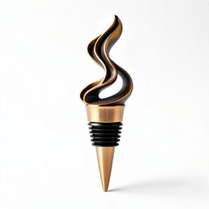 Quality Abstract Metallic Wine Stopper Artistic Flowing Design wholesale