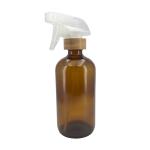 Amber Boston Glass Sprayer Bottle With Bamboo Cap 500Ml Fine Mist Sprayer Bottle