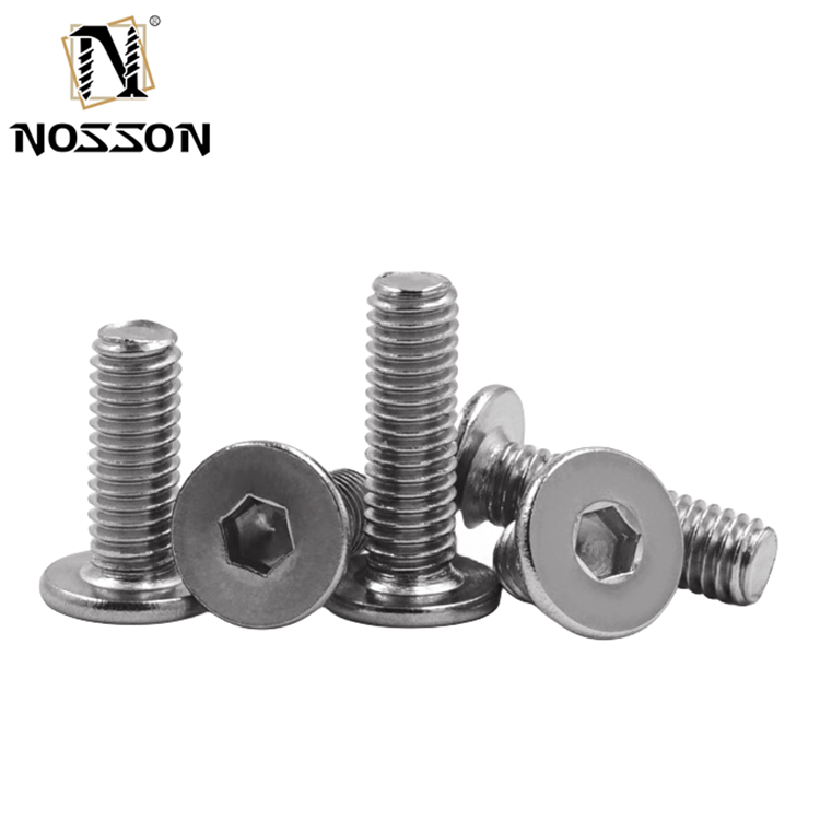 Stainless Steel M4 M5 Flat Head Allen Hex Socket Screw A2 70 with Ultra Low Profile Design and Metric Measurement System