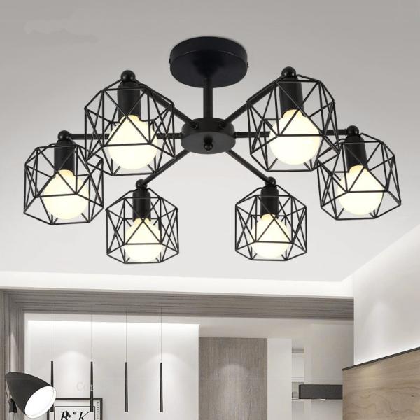 American Iron chandelier Cage Kitchen Bedroom Living Room Home decor black