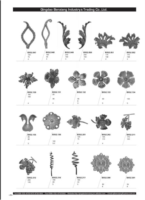 Anti Corrosion Cast Iron Ornaments Zinc Alloy Stainless Steel Material