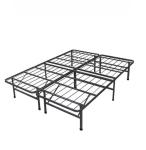 Queen Size Black Smart Soft Mattress Support Metal Platform Bed Frame for Living