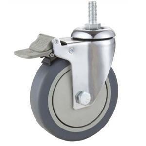 Quality 06-Medical caster Plastic brake TPR caster wheel wholesale