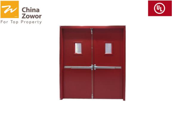 Double Leaf Flush Panel Blue Painted Steel FD60 Fire Door / Max. Size 2100 x