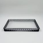 Ombre Black Glass Bathroom Accessories Set with Round Shape and Diamond Pattern
