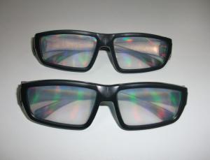 Quality Rainbow 3d Fireworks Glasses , Plastic Frame Diffration Glasses wholesale