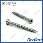 304 Stainless Steel Decking Screws, Square Drive, Countersunk Head with 4 Nibs