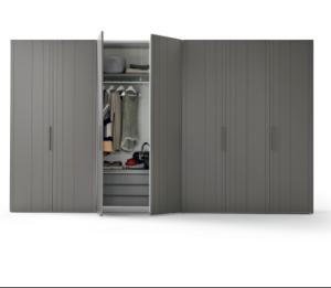 Quality Scratchproof PVC Modular Wardrobe Grey Cupboards Bedroom Odourless wholesale