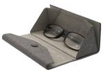 Grey Magnetic Closure Triangle Collapsible Sunglasses Case