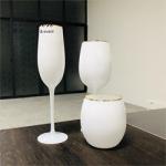 Gold Edge Clear Wine Champagne Water Glasses Party Personalised Wedding