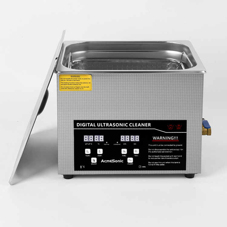 Metal Digital Ultrasonic Cleaner 10L With Sus Basket And Lid