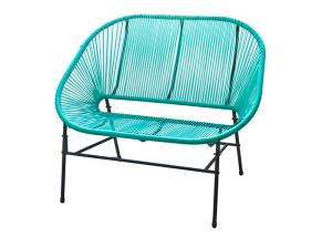 Quality Outdoor PP Double Rattan Chair 74x115x94cm Steel Frame wholesale
