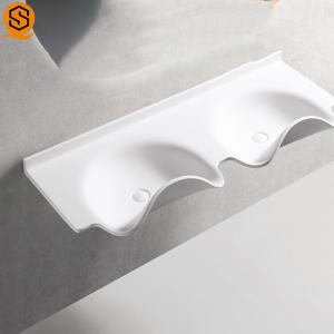 Quality Lavabo White Wall Mounted Hand Wash Basin Artificial Stone Material wholesale
