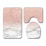 Crystal Glitter Colorful 3 Piece Toilet Tank Cover Set Polyester Fiber