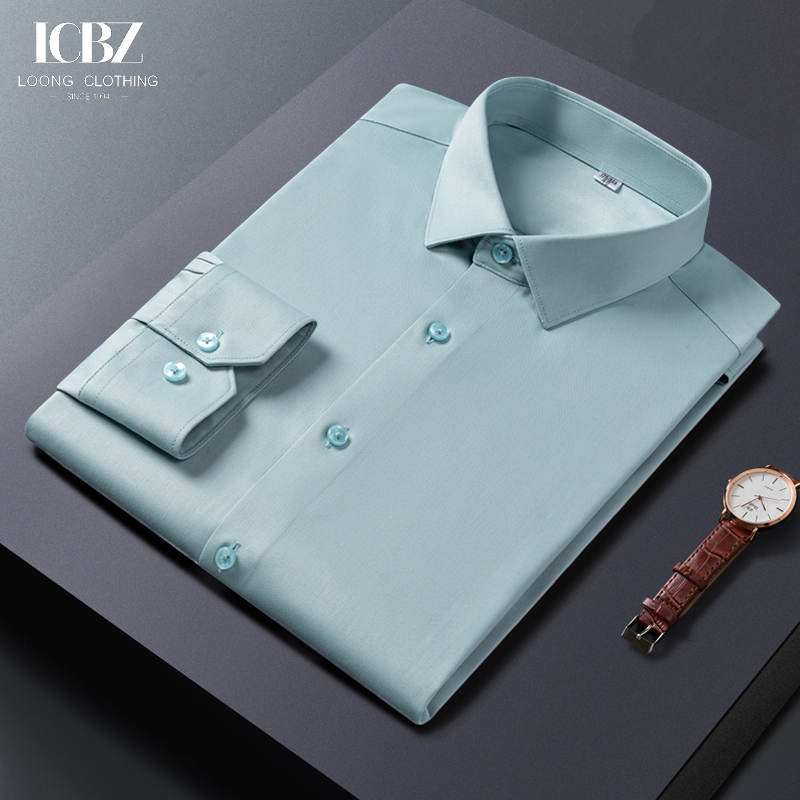 Seamless Three-proof Technology Men's Shirt for Long and Short Sleeves Anti-wrinkle Design