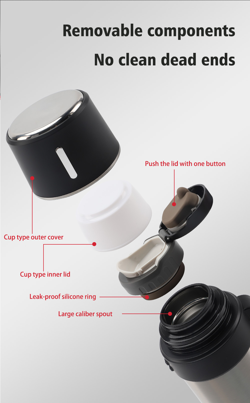 1.5 L Vacuum Travel Pot And Bottles Double Wall Large Stainless Thermos Travel Flask Big Bottle