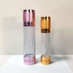 Gold Silver Aluminum Cosmetic Vacuum Pump Bottle UV Plating 15ml 30ml 50ml 100ml