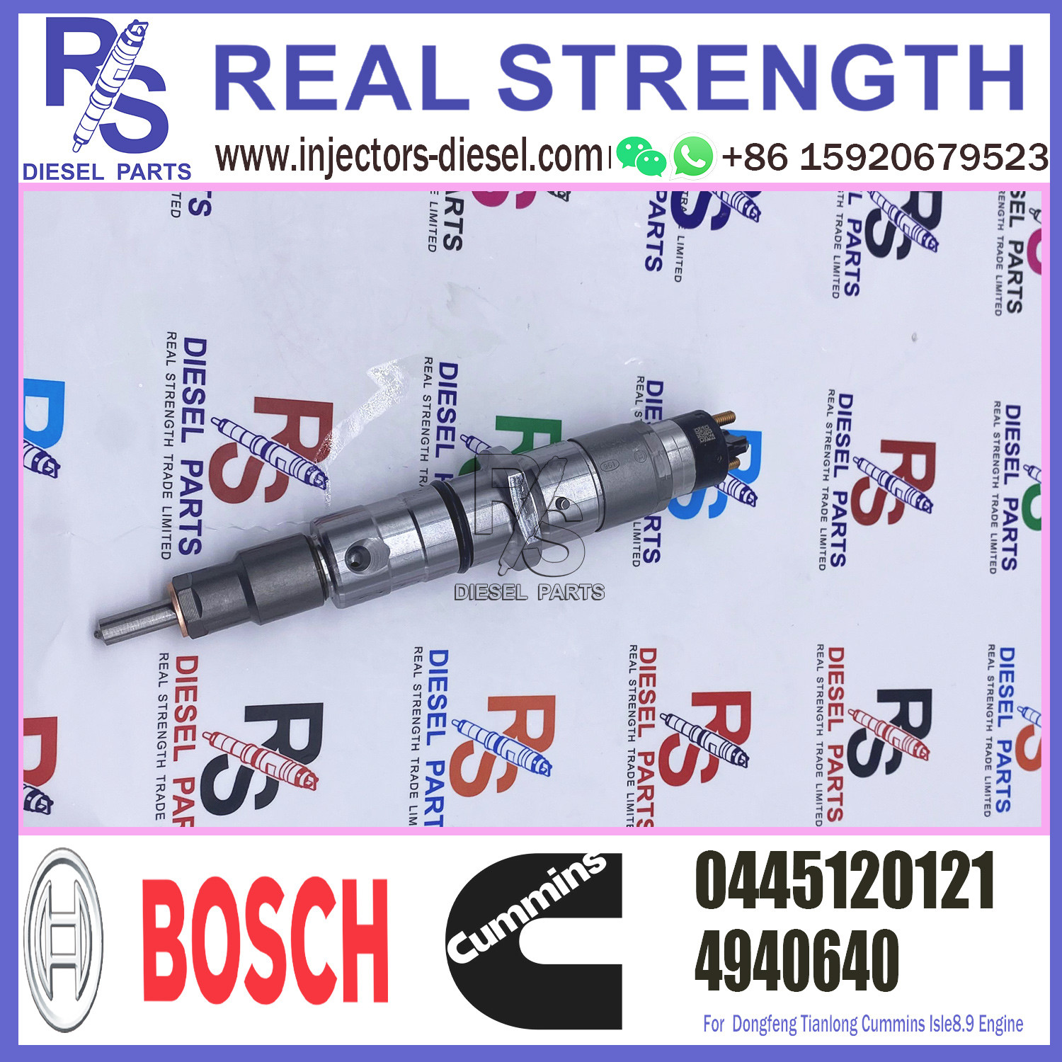 Diesel Fuel Injector 0445120121 for cummins ISLe-eu3 enging parts injector diesel
