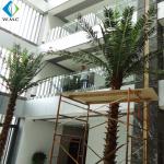 Green Plastic Palm Trees , Large Fake Outdoor Palm Trees For Amusement Park