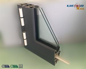China Gray Color Double Layers Glass Aluminium Window Profiles / Combined Windows on sale