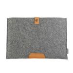 100% Felt Lightweight Padded Laptop Bag / Sleeve Metal Button Closure Grey Color