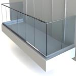 Frameless Aluminum Glass Fence System Weatherproof Low Maintenance