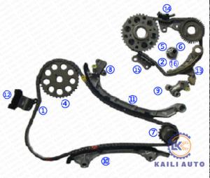 Quality TOYOTA 4RUNNER Tacoma 2.7 VVT Timing Chain 13506-75050 124L 13540-75030 wholesale